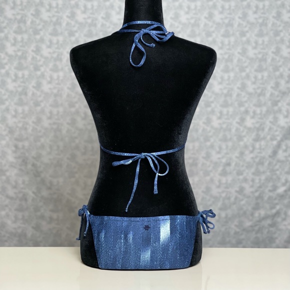 Nanette Lepore Swim. Deja-Blue Vixen Bikini 2 piece embroidered. Small. NWT - Picture 2 of 5